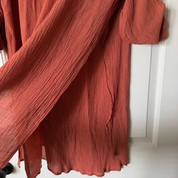 Bluivy Shirt Dress Flowy Coverup, Burnt 🍊, Size S/M - Picture 8 of 14